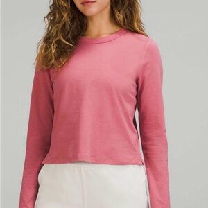 Lululemon Classic-fit cotton-blend long sleeve shirt, NWT, size 4, brier rose